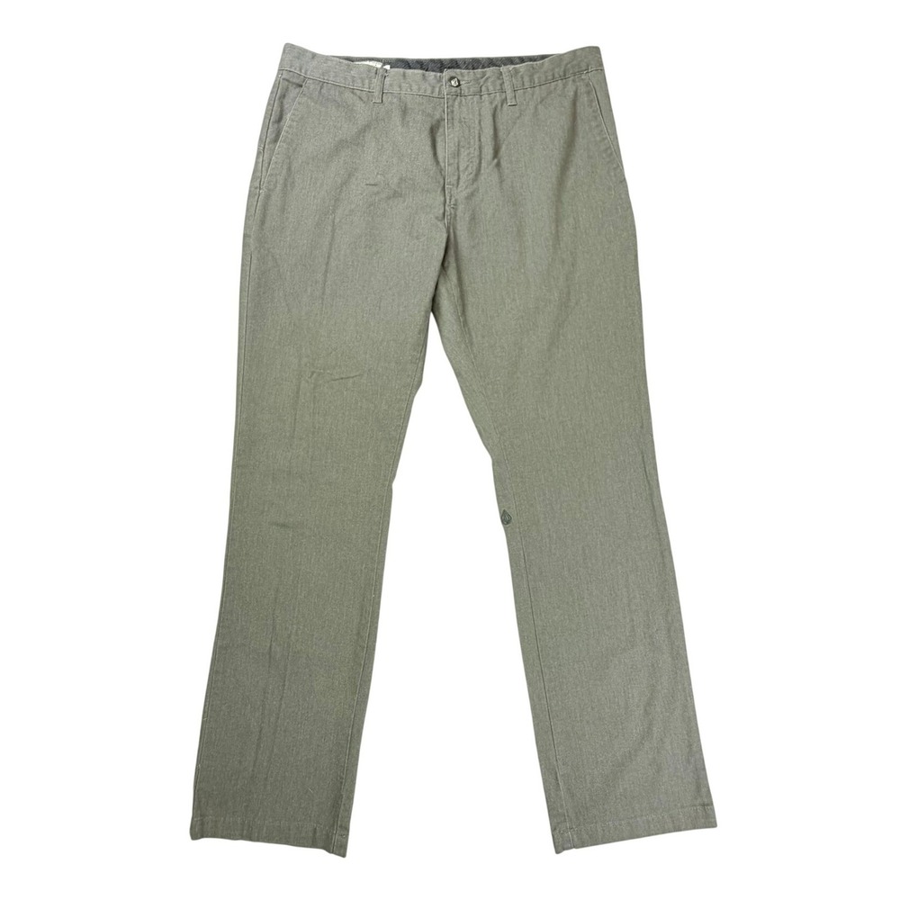 Volcom Pants Mens 36 Grey Chino Straight Leg Frickin Modern Stretch H4733